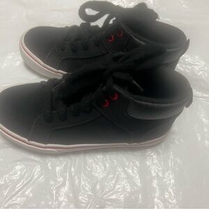 wonder nation Black High-Top Sneakers with Red Eyelets